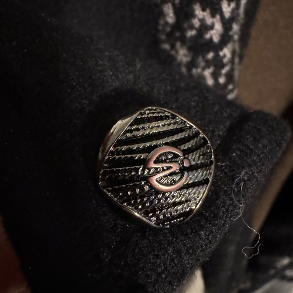 Ming Wang Black and Gray Cardigan with Geometric Design - Picture 3 of 7